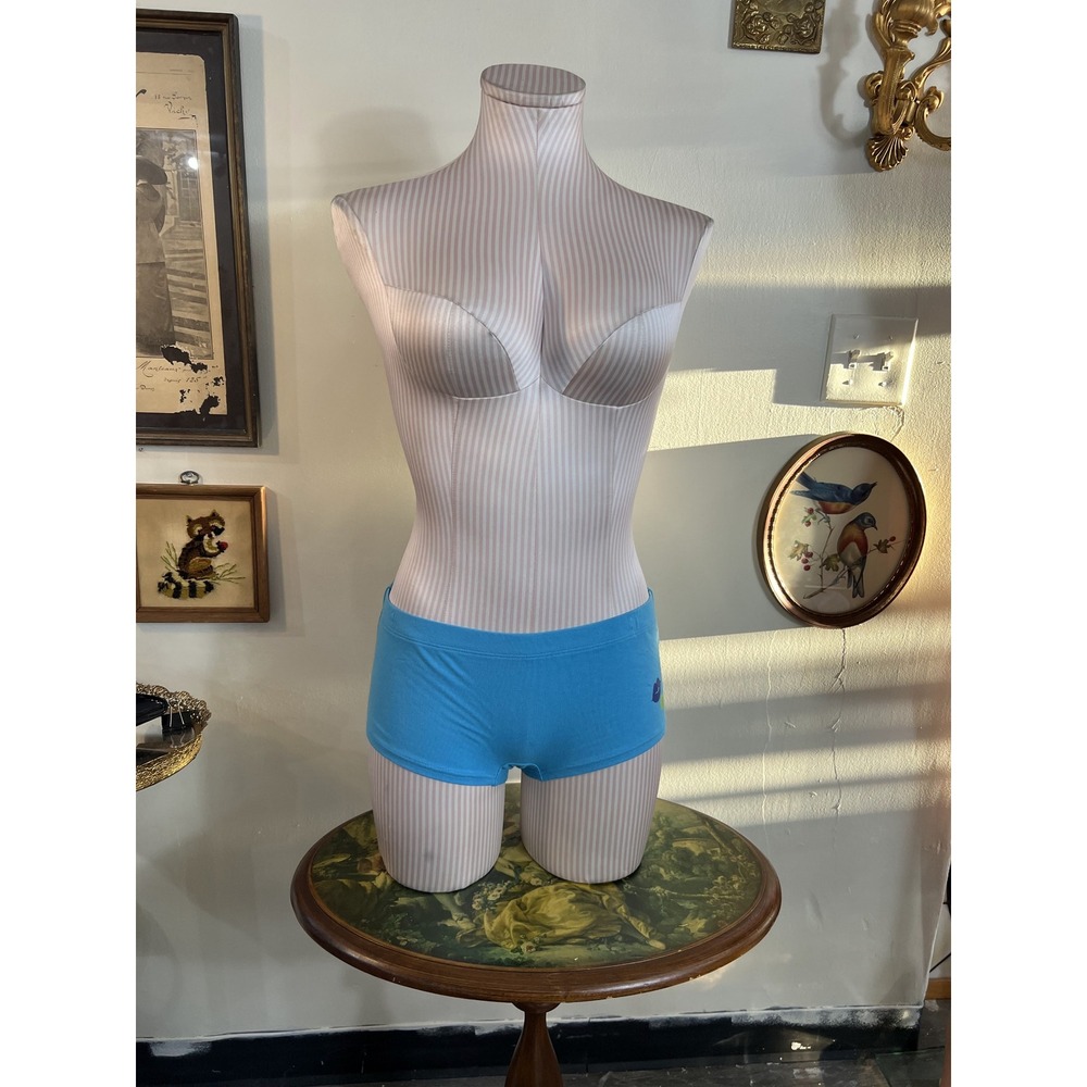 Victoria's‎ Secret Pout Vintage Y2K Blue Glitter Logo Boy Short Panties L